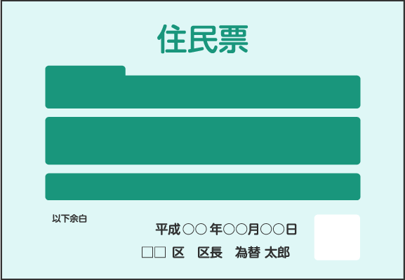 個人番号つきの住民票の写し