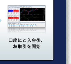 口座にご入金後、お取引を開始